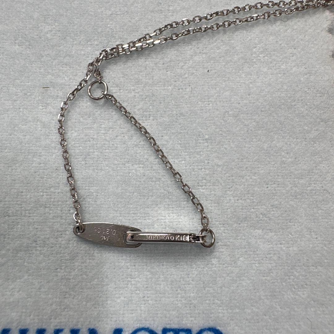 Mikimoto Diamond Necklace with 0.21ct diamonds and 43 cm chain displayed on a white background