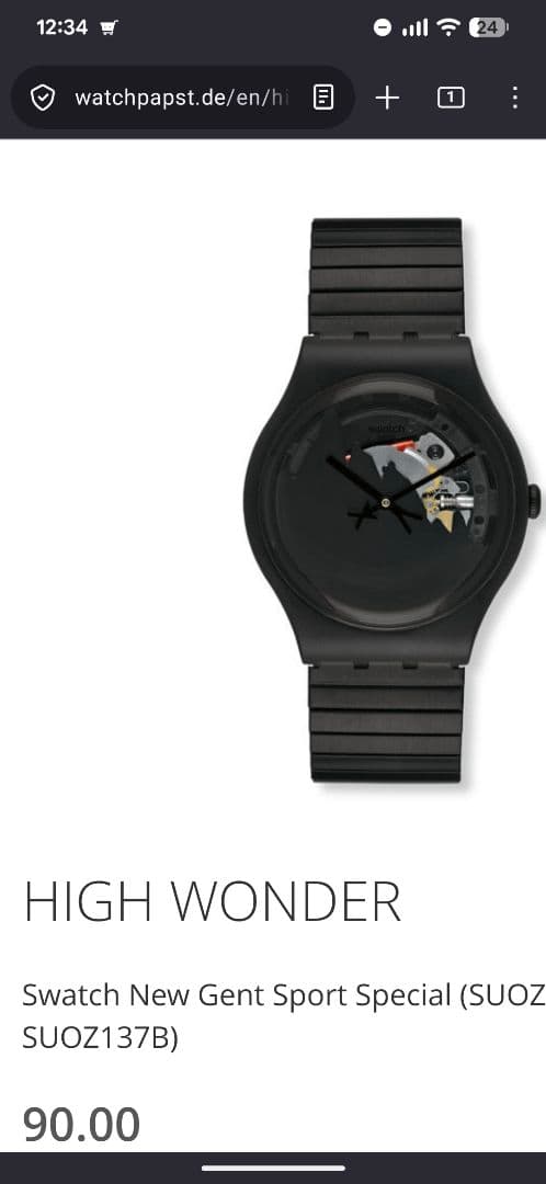 swatch SUOZ137A Quartz Men's — Japanese