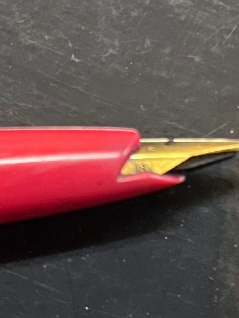 Pilot Fountain Pen Short K14 in red with flower pattern and 14K gold nib