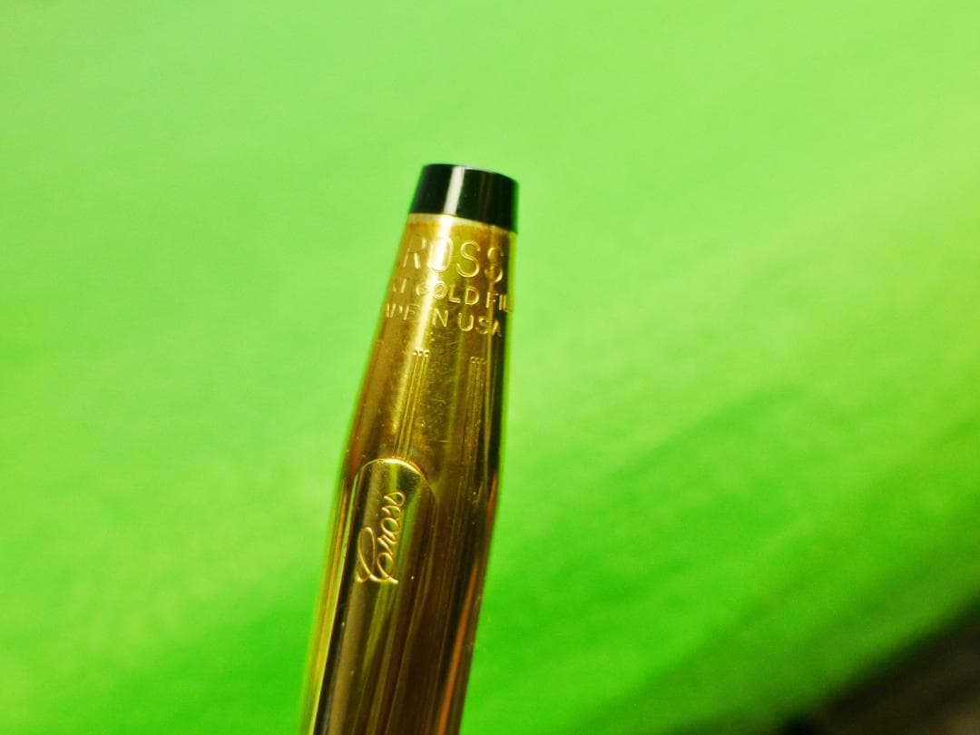 CROSS Old Logo rare rolling pen with 14K gold cap, black ink, medium point, made in USA