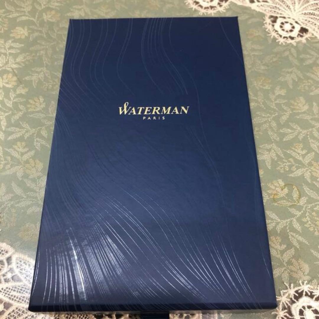 Waterman pink ballpoint pen with a brown leather case and original packaging box
