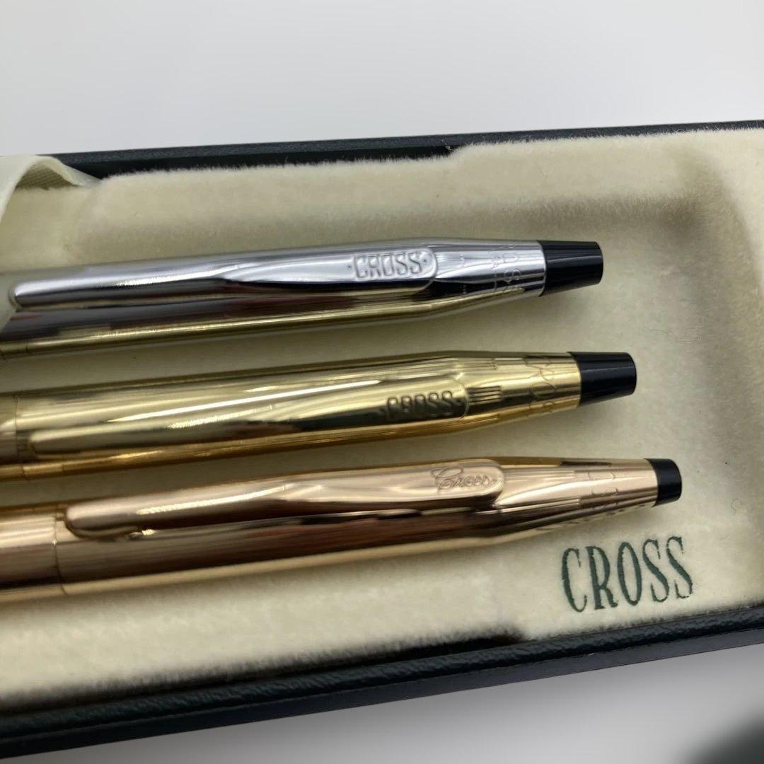 Cross Ballpoint Pen set of 3 pieces featuring Gold 14K and Silver finishes