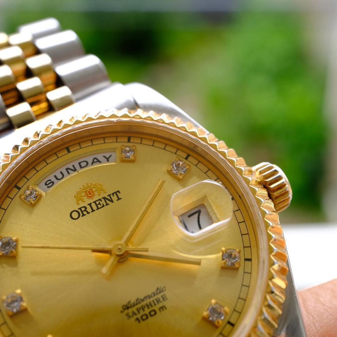ORIENT President Day Date Gold Automatic Men's Watch — Japanese