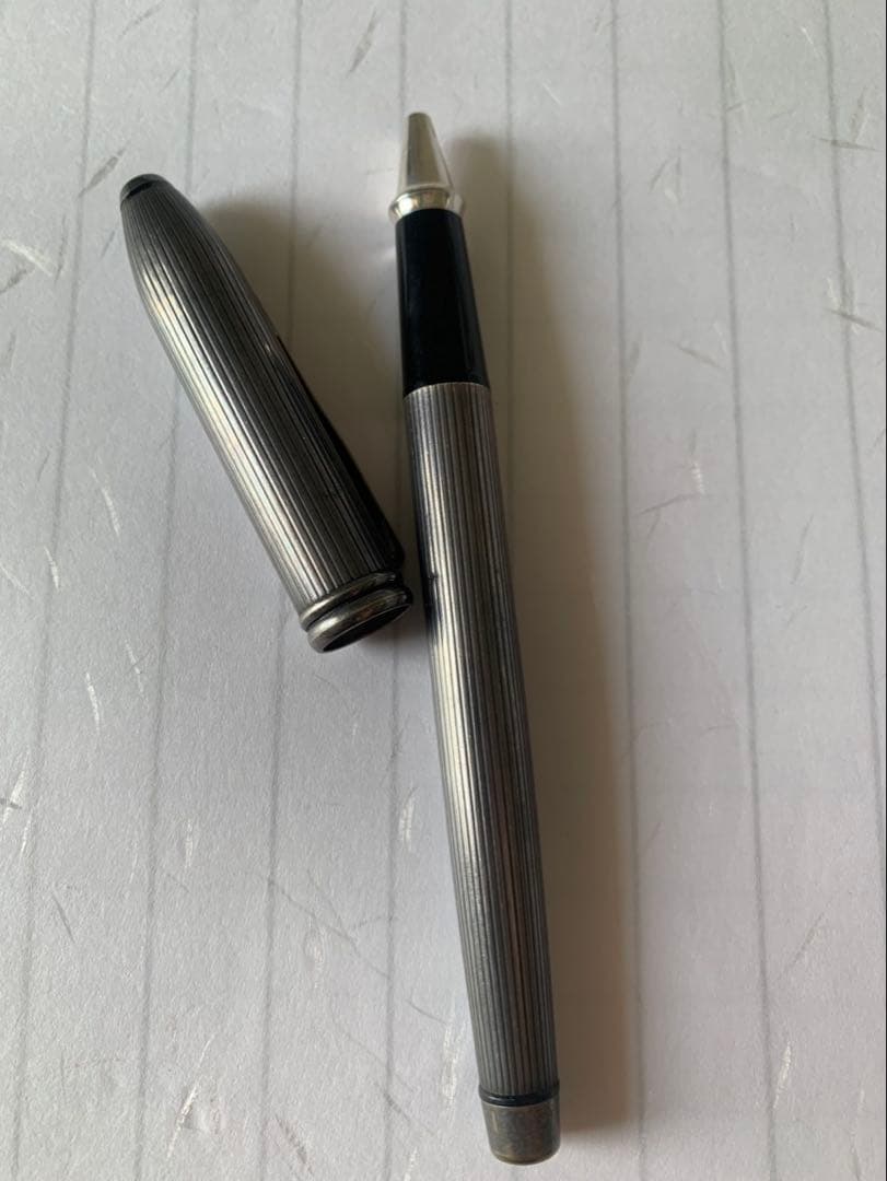 Kuro Cross Townsend Ballpoint Pen with black finish showing minor smudges and small dents