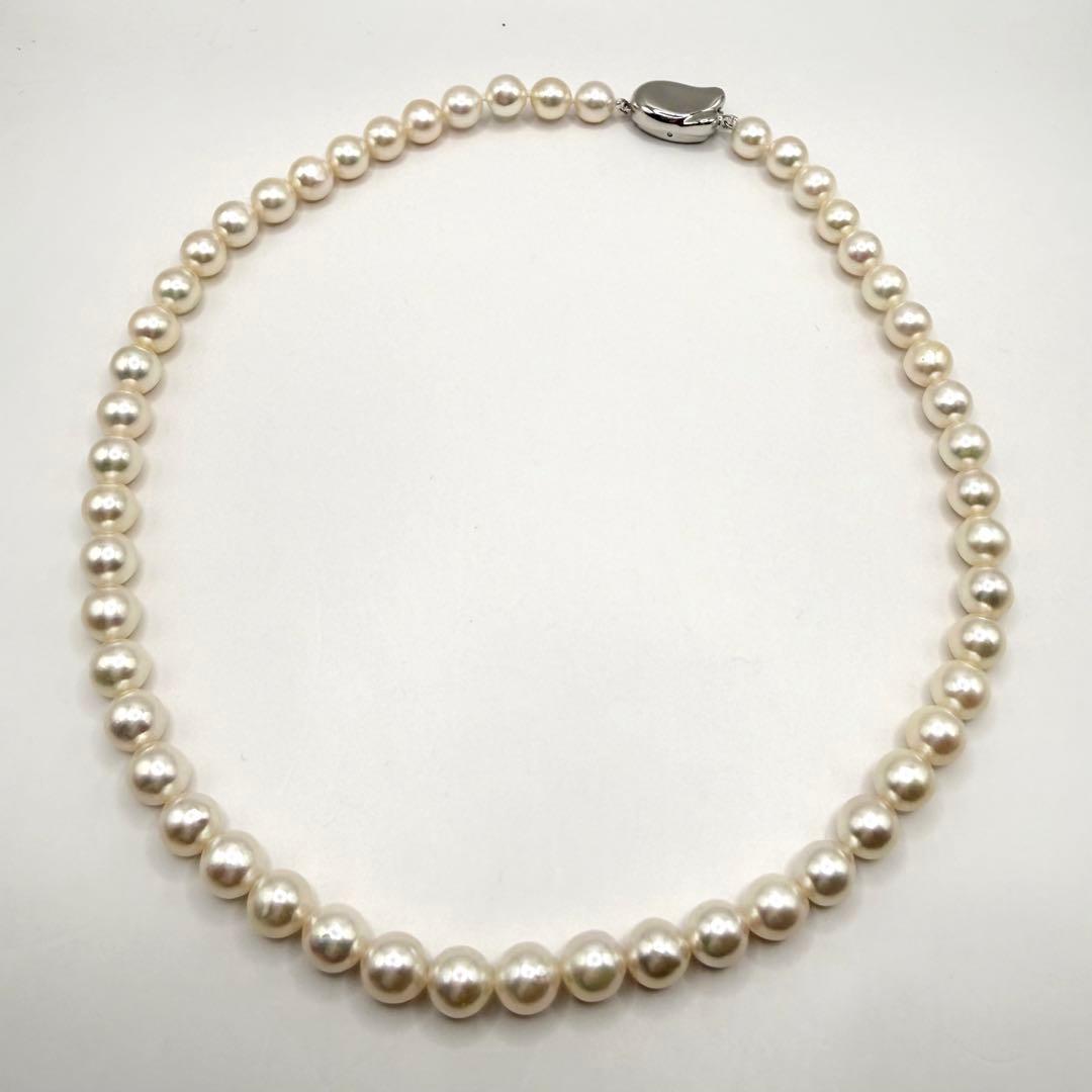 Yamato Akoya Pearl necklace with 7mm pearls on a 40.5 cm chain displayed on a white background