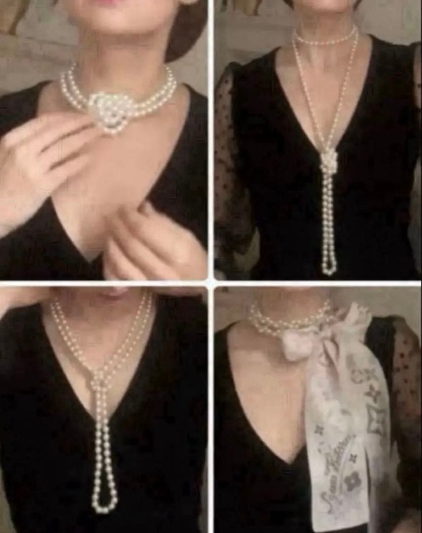 Supreme Functional Akoya Pearl 135cm Multiway Lariat Necklace with 7.5mm pearls and 14K white gold clasps