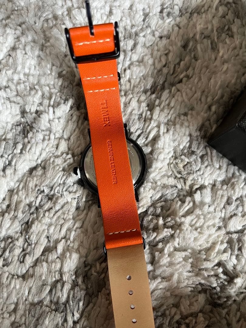 TIMEX Orange Leather Men's Watch — Japanese