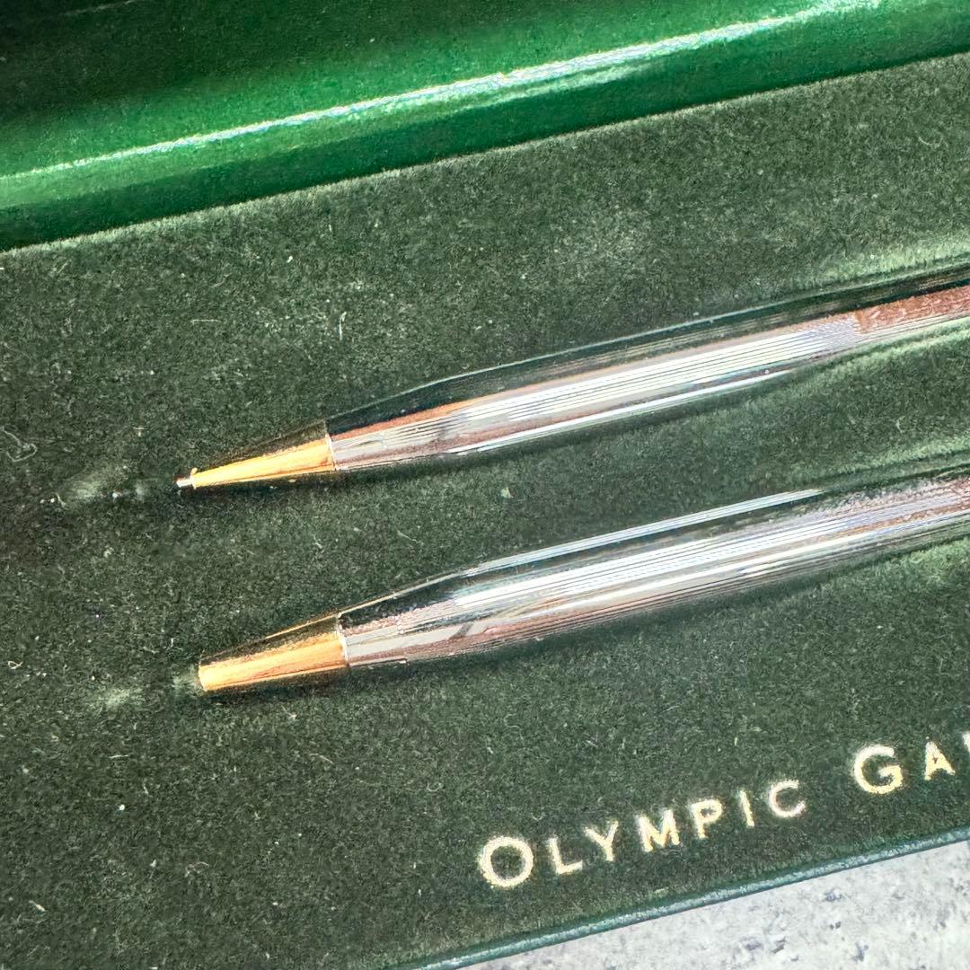 Atlanta 1996 Olympic Games Commemorative Cross silver and gold ballpoint pen and pencil set
