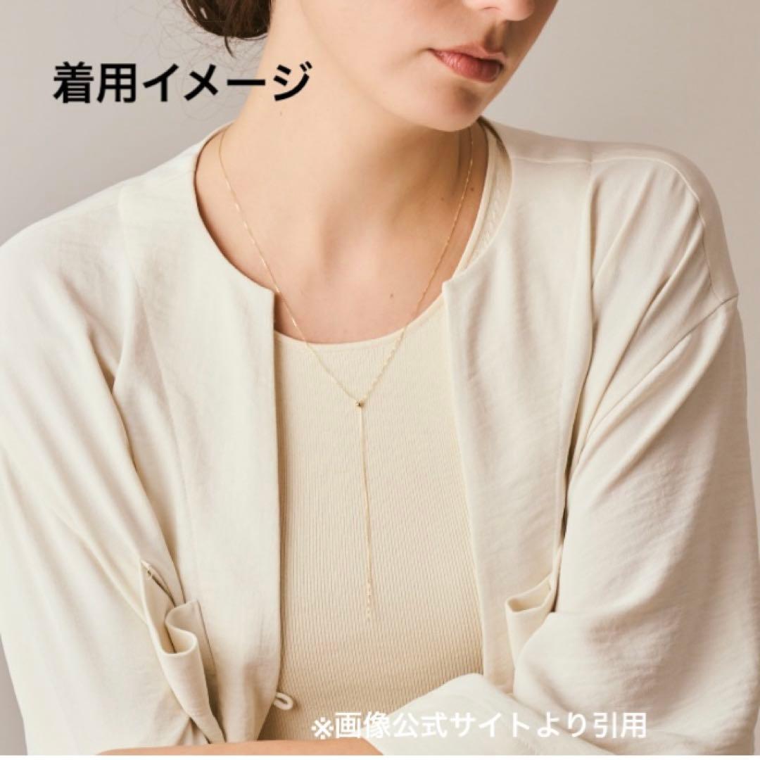 Tested-fitting Agate Y-shape necklace made of K10 gold with a 60cm chain length