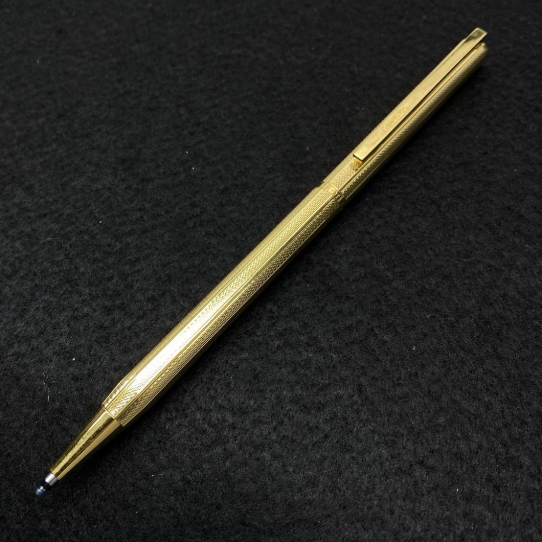 PILOT Grandee 22KGP gold ballpoint pen with black body and twist mechanism, includes refill, no visible damage