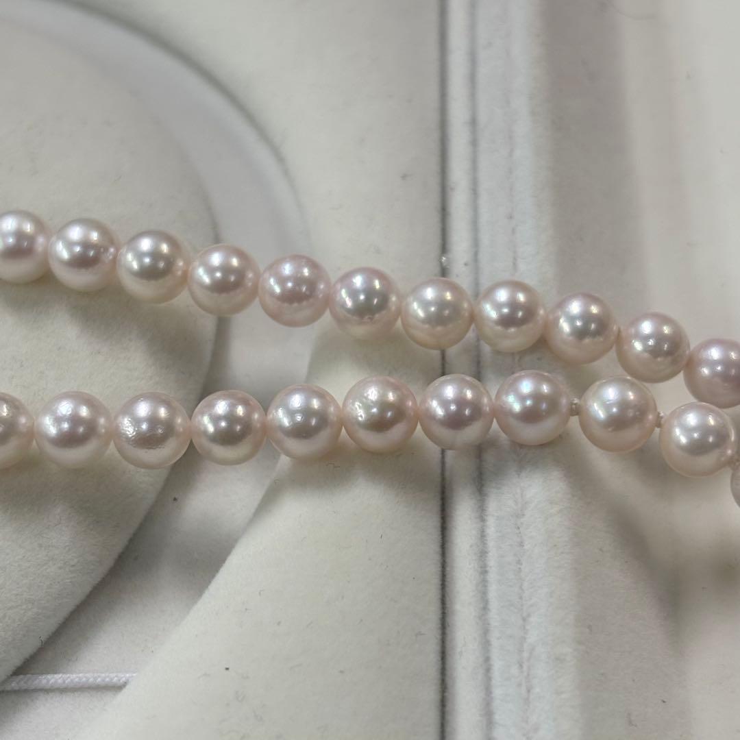 Akoya pearl necklace 44cm with 6.9-9.5mm gradient pearls from Ise-Shima Ago Bay displayed on a white background
