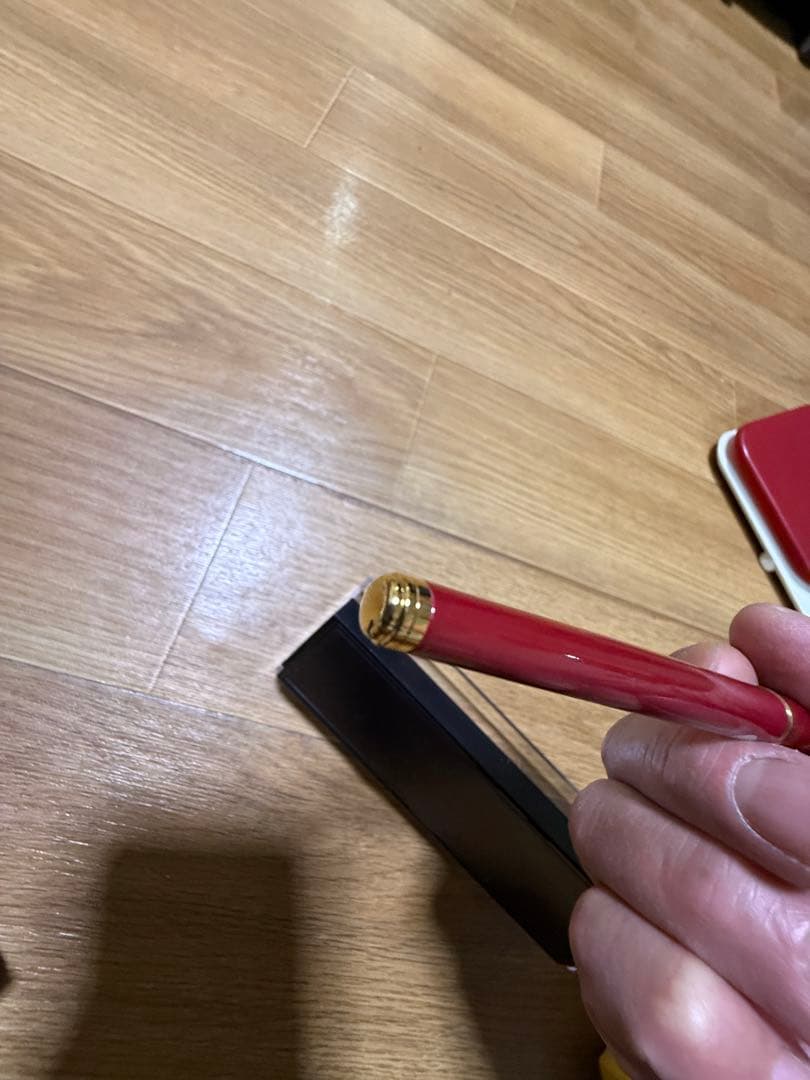Discontinued Pilot Cavalier red ink pen with metal and plastic body
