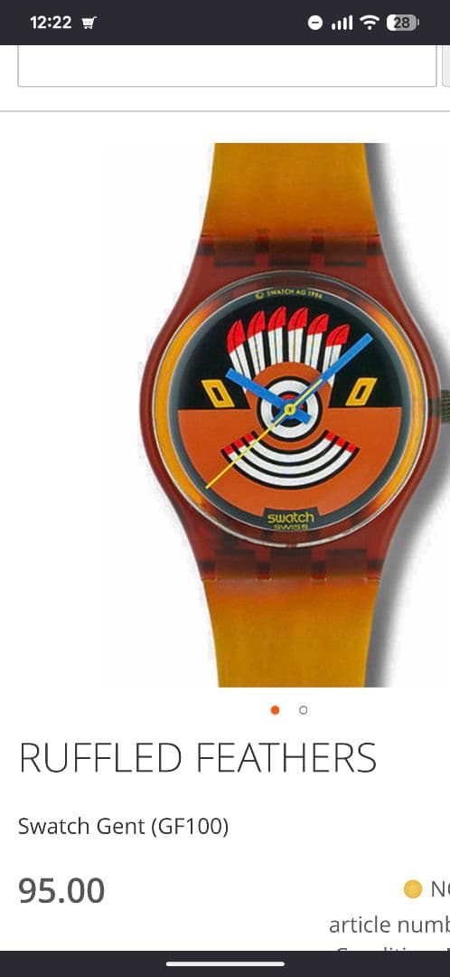 swatch GF100 Quartz Men's — Japanese