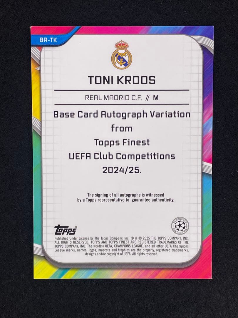 Toni Kroos Topps Finest Auto — Japanese