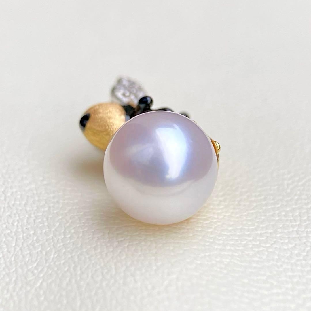 Honesty Pearl Akoya 7.8mm white pink round pendant with S925 18K plating and cubic zirconia stones