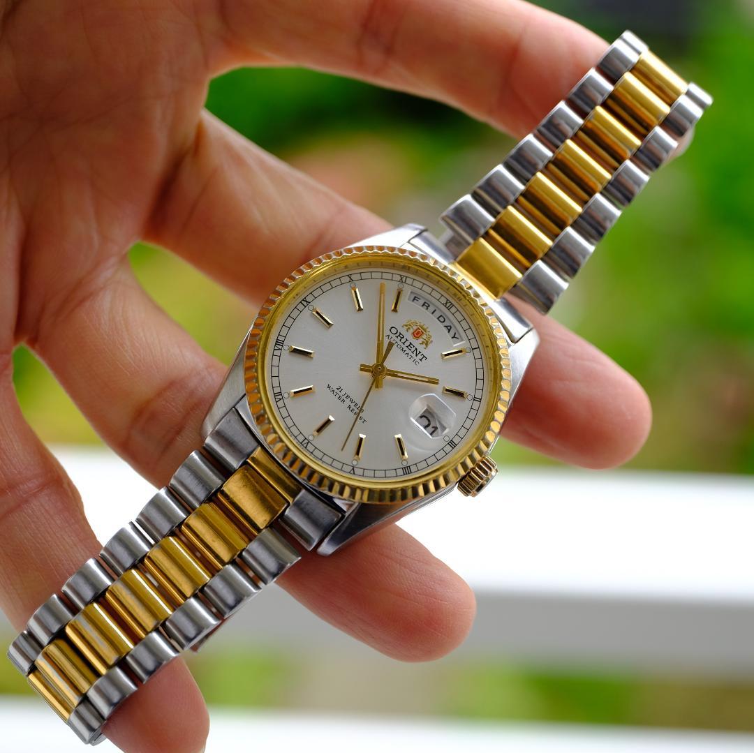 ORIENT President Day-Date Gold Automatic Men's Watch — Japanese
