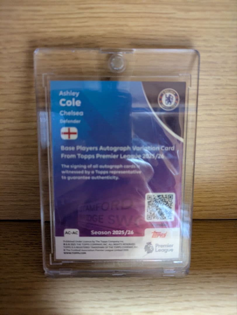 Ashley Cole Sign Card Auto 5 Series — Japanese