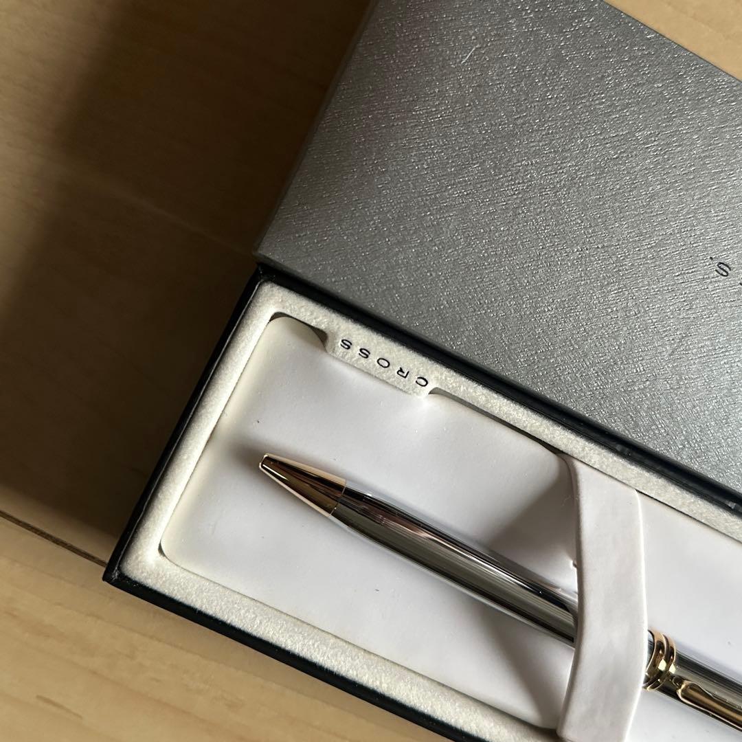 CROSS Ballpoint Pen 502bp in silver and black with dedicated case shown