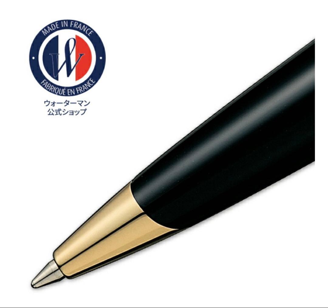 WATERMAN Calais Black Seagate GTBP ballpoint pen with gold accents and clip