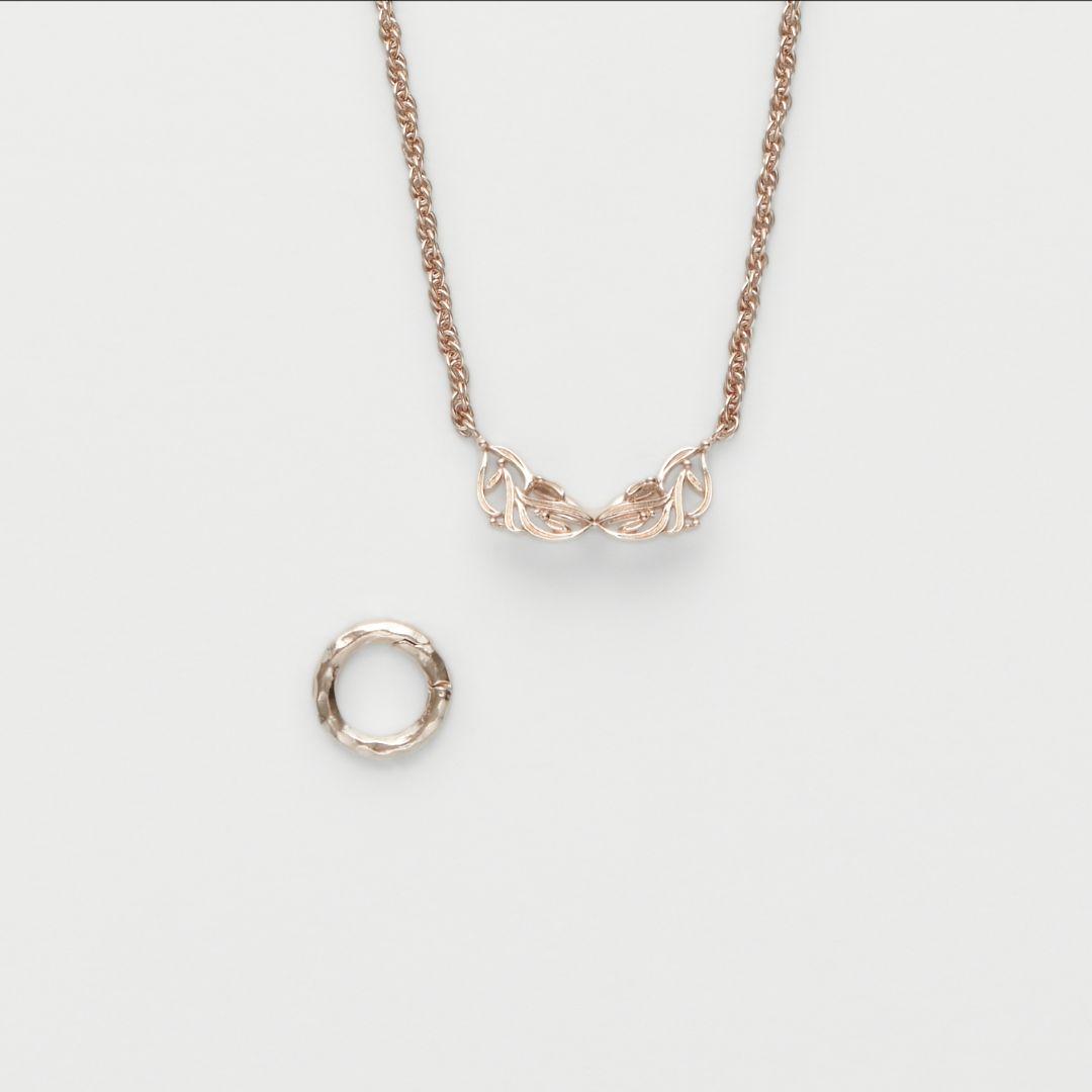 Agete Necklace Chain silver925 and gold plated with 45cm length and small top motif