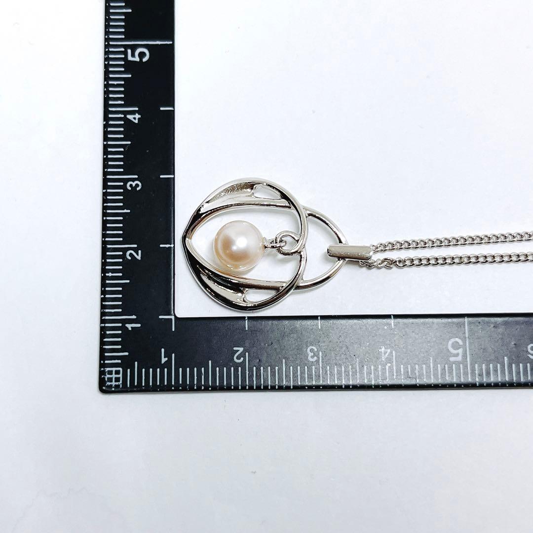 MIKIMOTO genuine 7mm pearl necklace with silver chain 43 cm length elegant jewelry