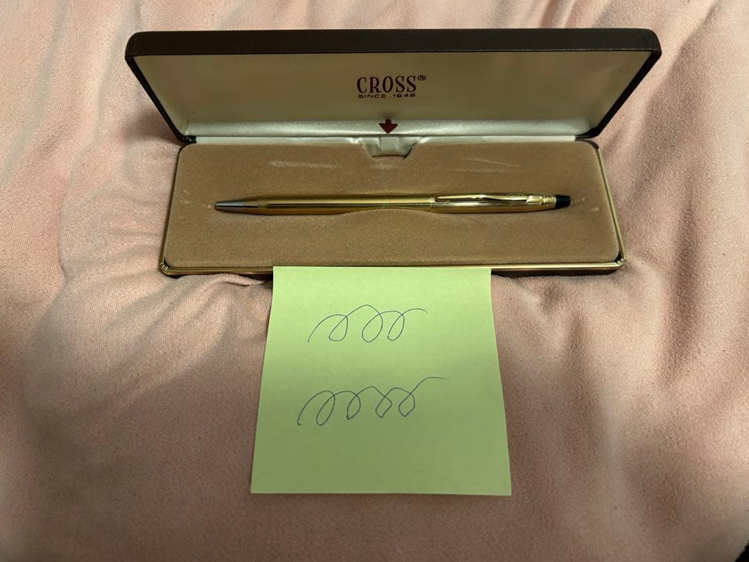 Cross Classic Century ballpoint pen No.4502 in 10kt rolled gold with brown case