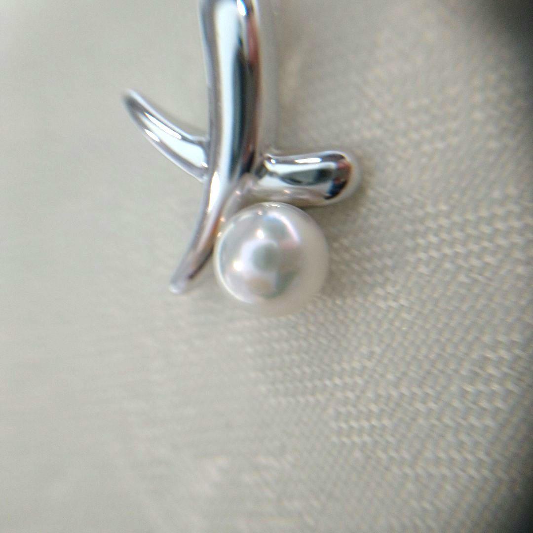 Tasaki Akoya pearl pendant necklace with silver SV925 chain, 22mm x 12mm pendant, 40cm length
