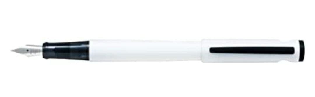 Pilot Livrite fountain pen with fine tip and white barrel shown on a white background