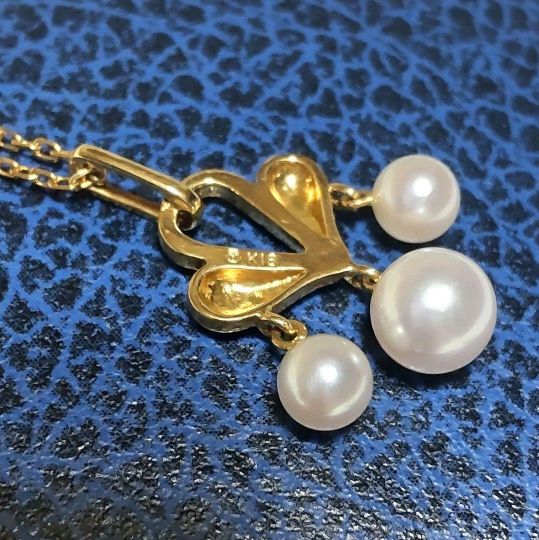 MIKIMOTO Akoya pearl necklace featuring 5-6.2mm pearls with a 25x15mm moving pearl pendant on a 40cm chain