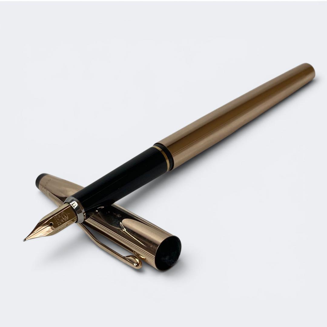 Cross Century 14K gold plated fountain pen with fine 14K solid gold nib and USA made engraving on cap