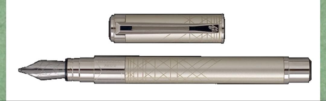 Waterman Perspective Fountain Pen in Champagne CT finish with stainless steel fine nib and France engraving