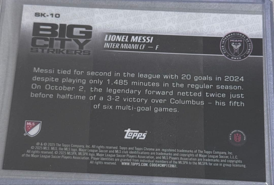 Lionel Messi Topps MLS variation CASEHIT — Japanese