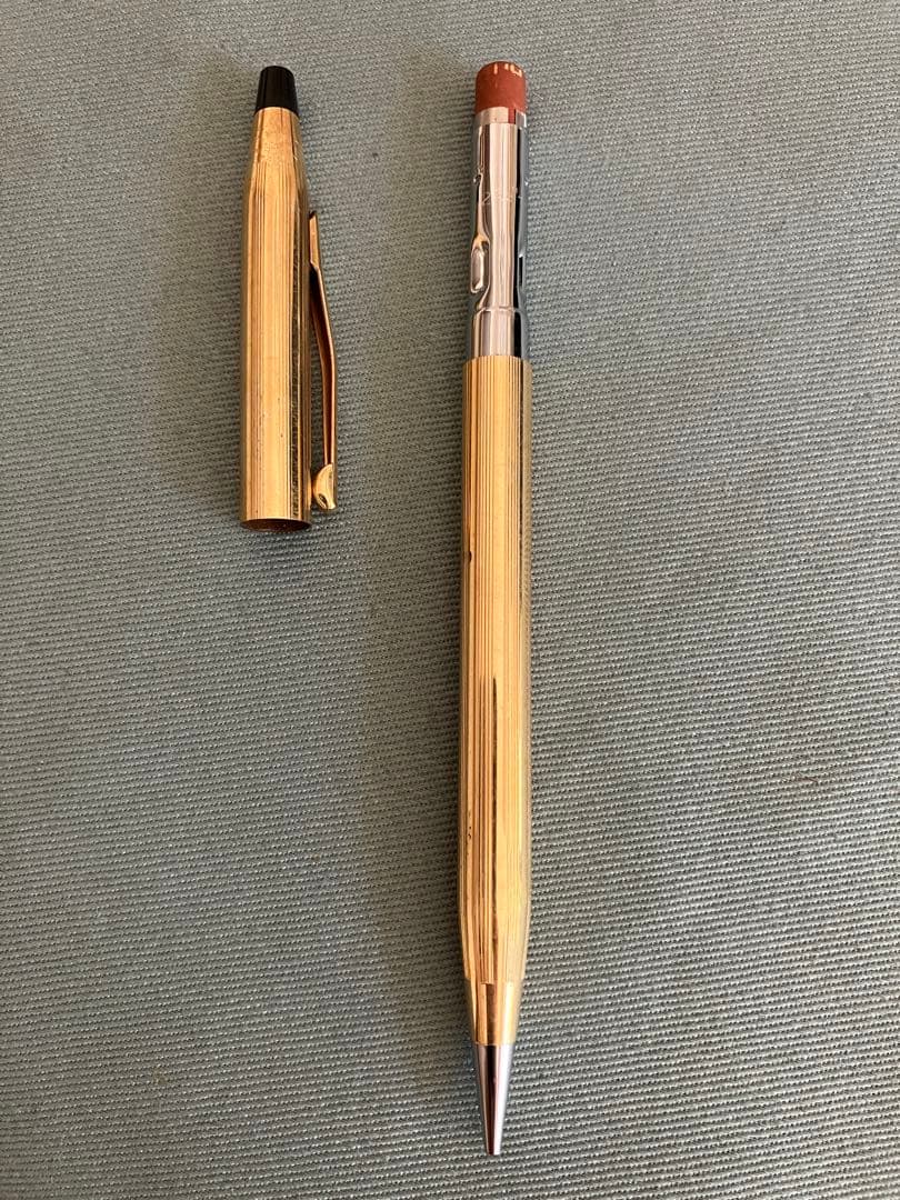 CROSS Goldfield 12kt gold twist mechanical pencil showing slight discoloration and minor scratches