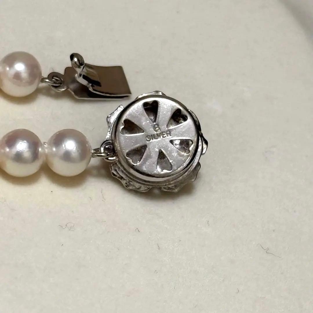 Akoya genuine pearl necklace approximately 42cm long with 6.0-6.5mm round white pearls