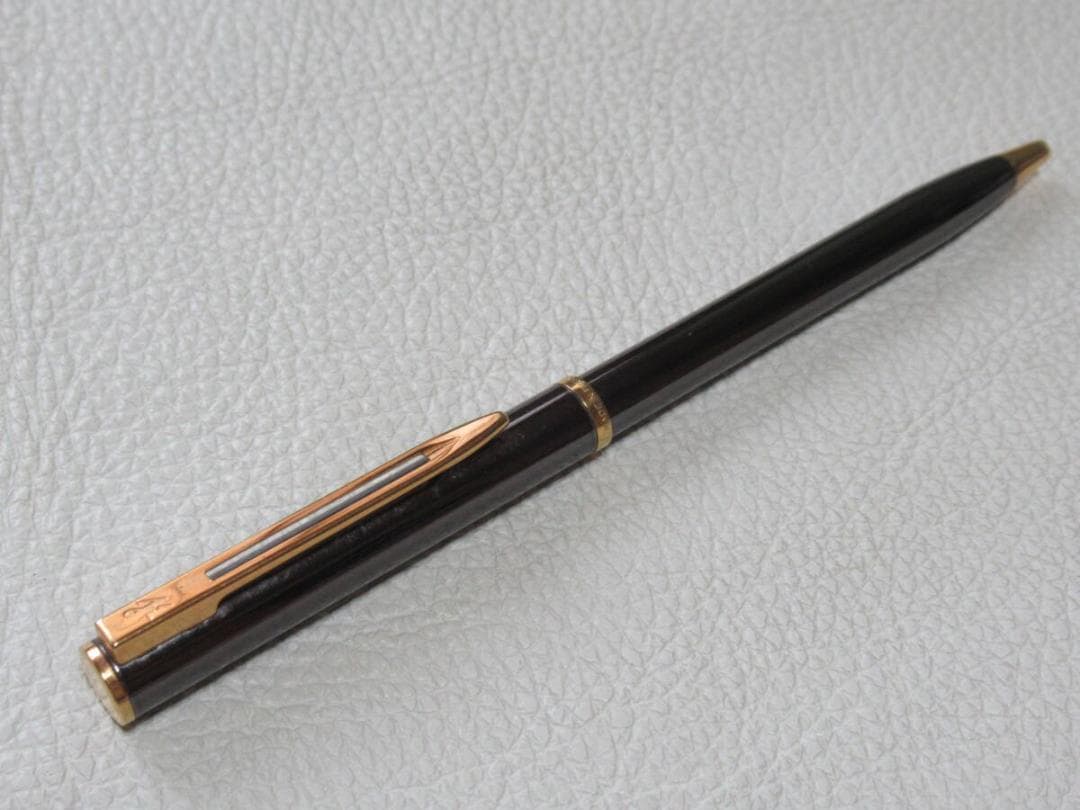 Waterman Executive Ballpoint Pen with sleek black finish and silver accents measuring 138 mm long