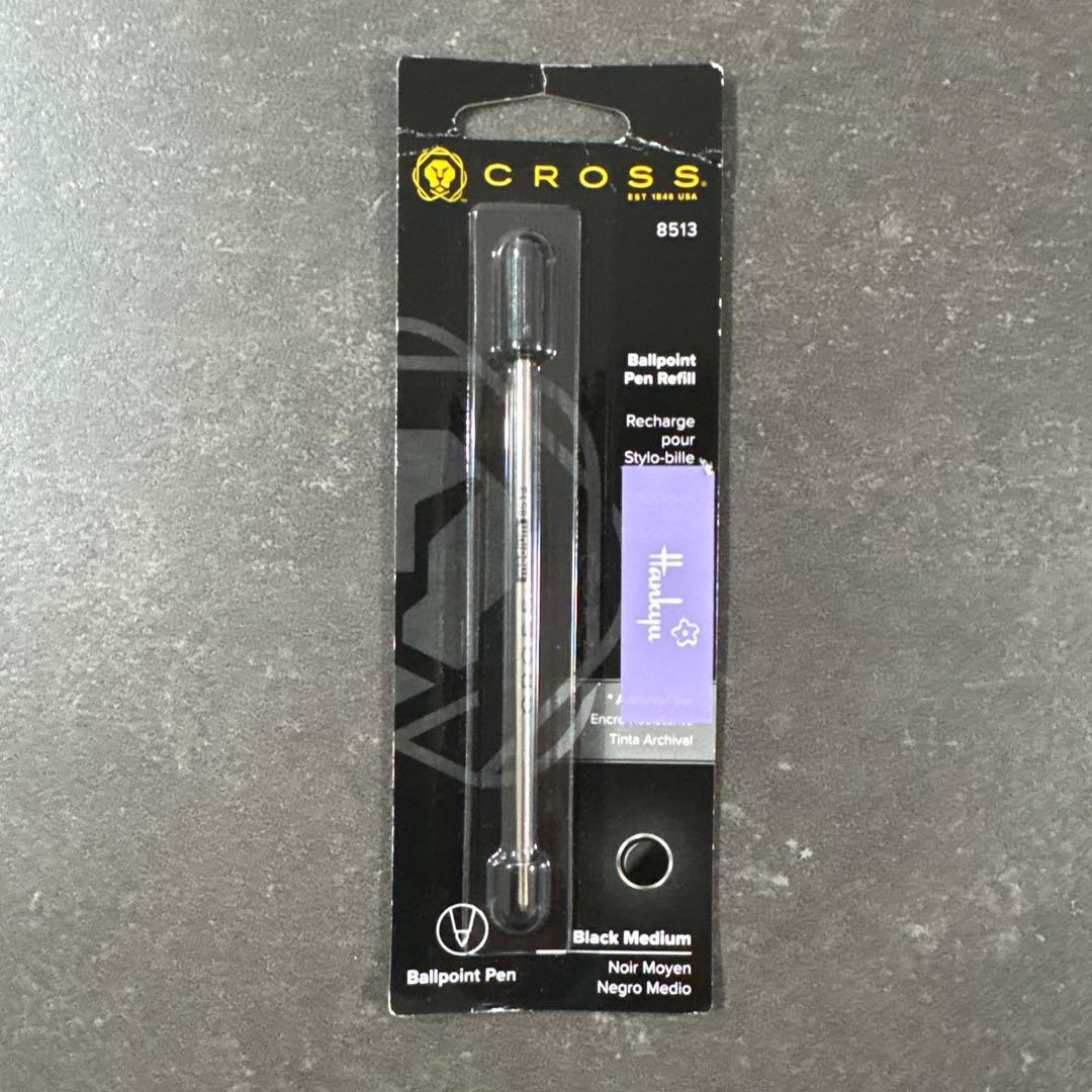 CROSS blue ballpoint pen with dedicated box and replacement ink cartridge included