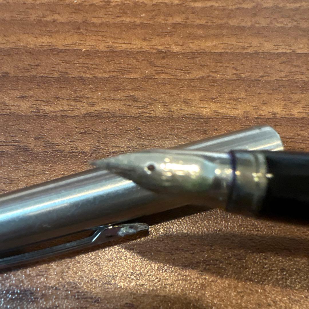 PILOT silver fountain pen main body No.9 with metal barrel and inset tip