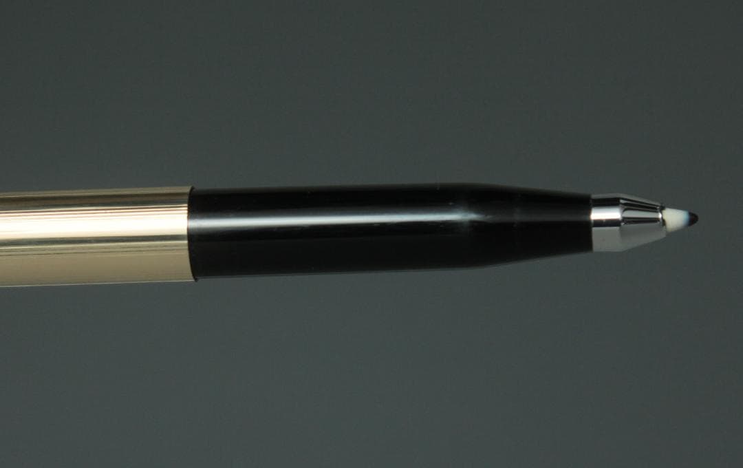 Vintage Cross Ampex 10-karat gold-plated sign pen, 50 years old, shown with gold finish and refill needed