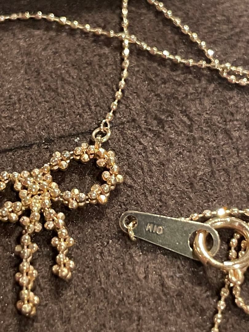 agete K10 Necklace in pink gold weighing approximately 1.6 grams