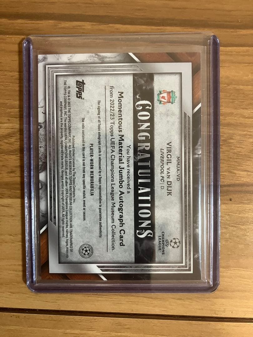 Virgil van Dijk Auto Graph Relic Card — Japanese