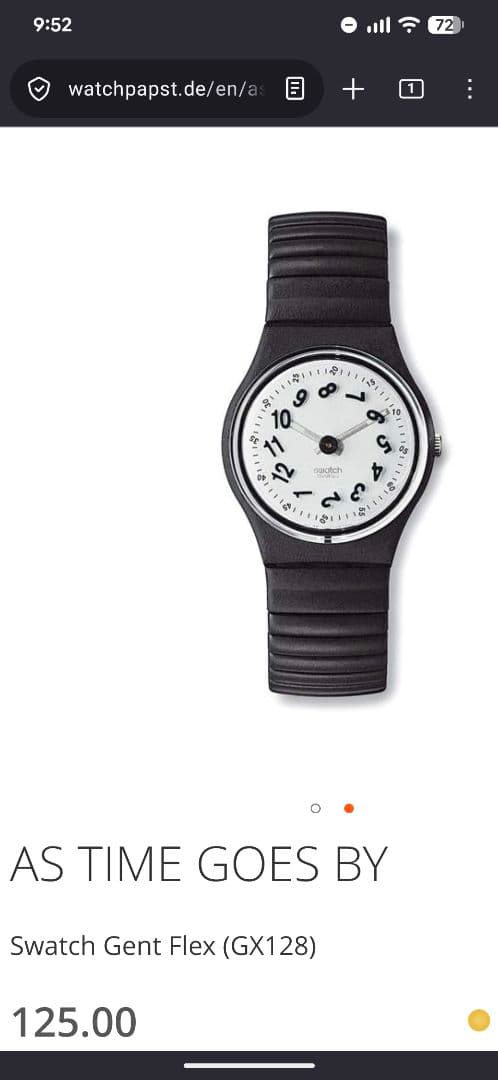 swatch GX128B Quartz Men's — Japanese