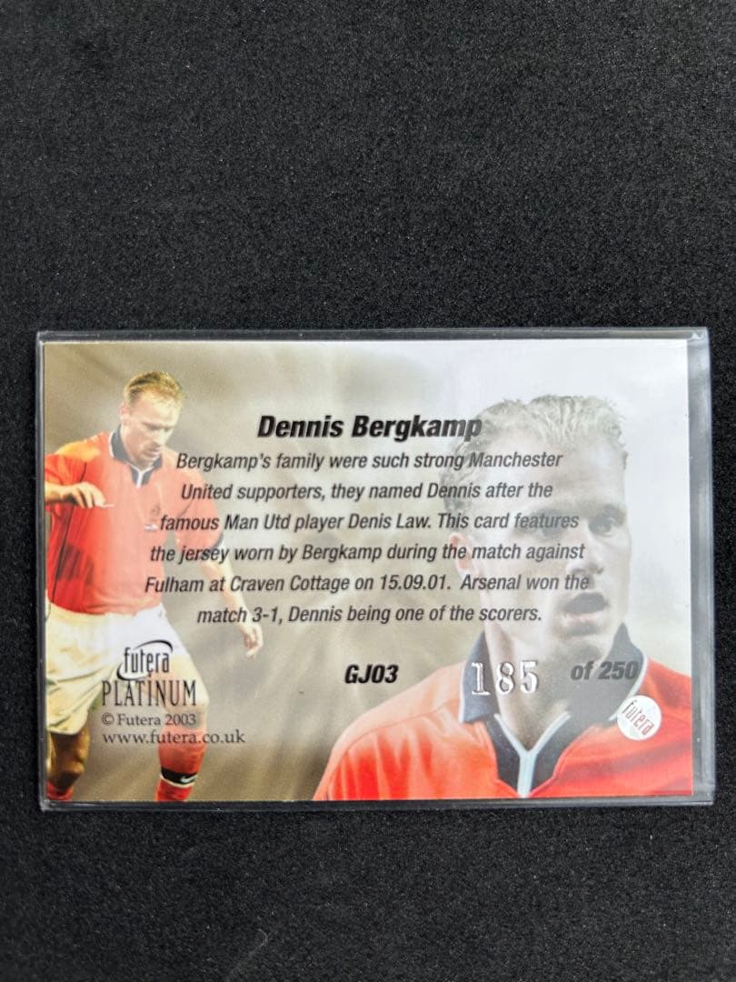 Dennis Bergkamp Jersey Card NO.185 — Japanese