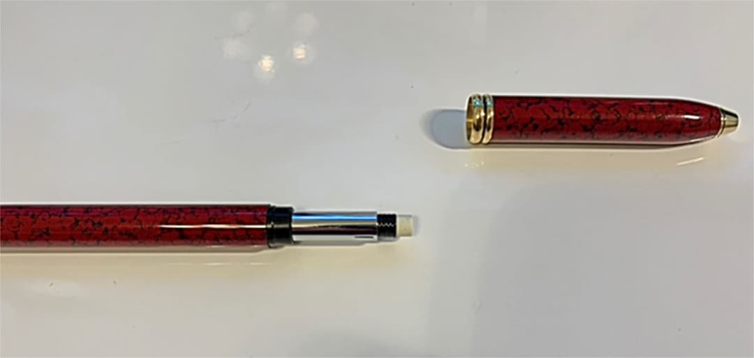 Cros Townsends Cardinal Red lacquer marble mechanical pencil with 0.5mm lead and old logo