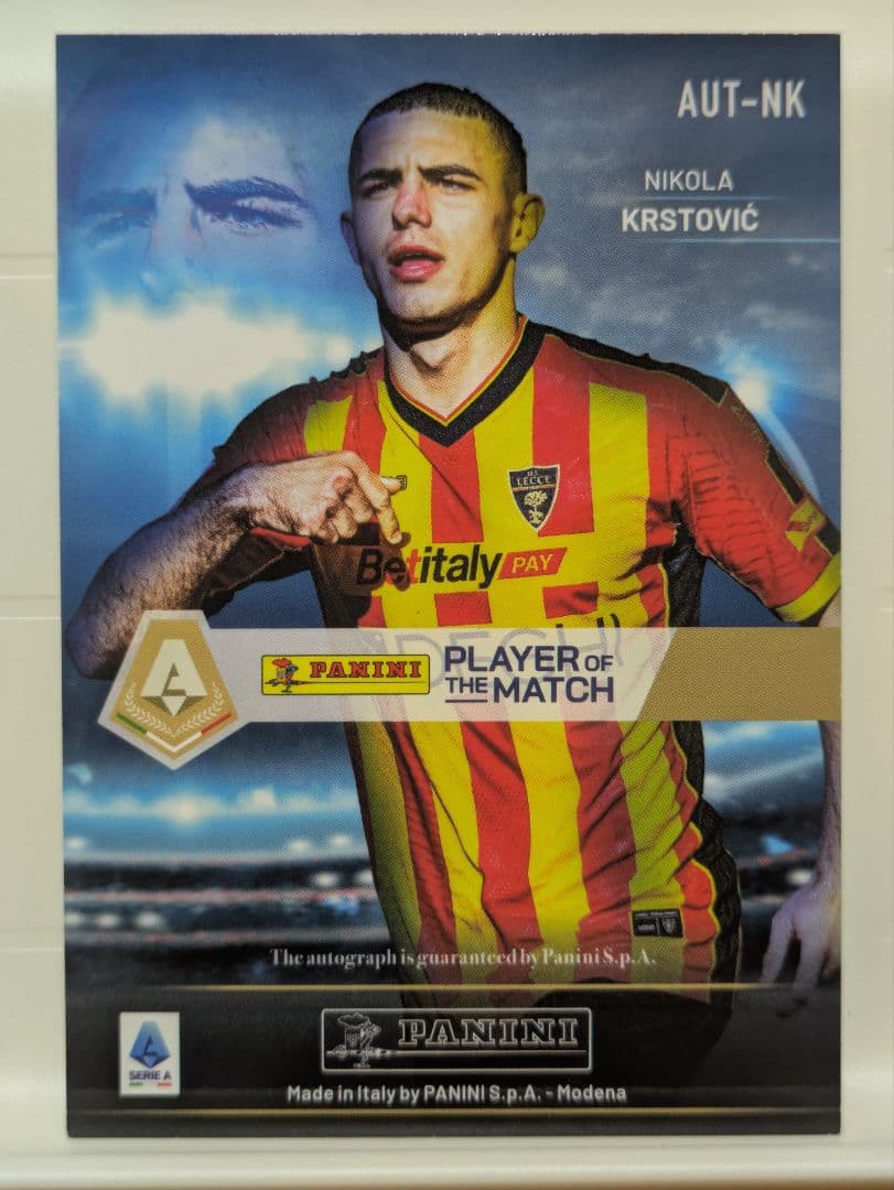 Nikola Krstovic Autograph PANINI SERIE — Japanese