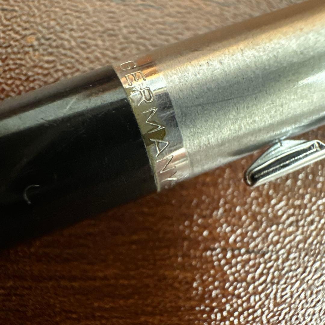Retro Cross and Pelikan ballpoint pen 3-piece set with a brown leather case