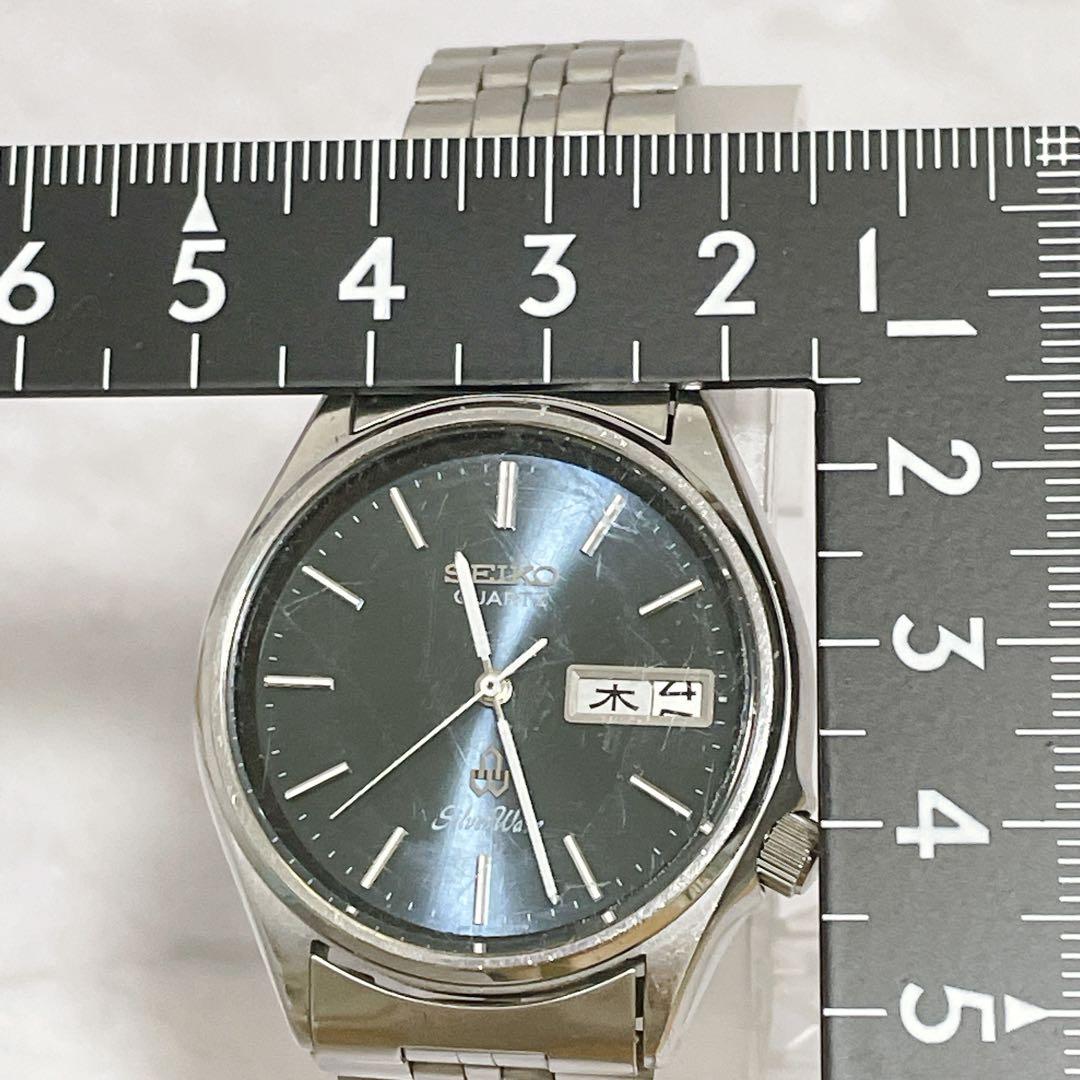 SEIKO Silver Wave Vintage Navy Quartz Men's Watch — Japanese