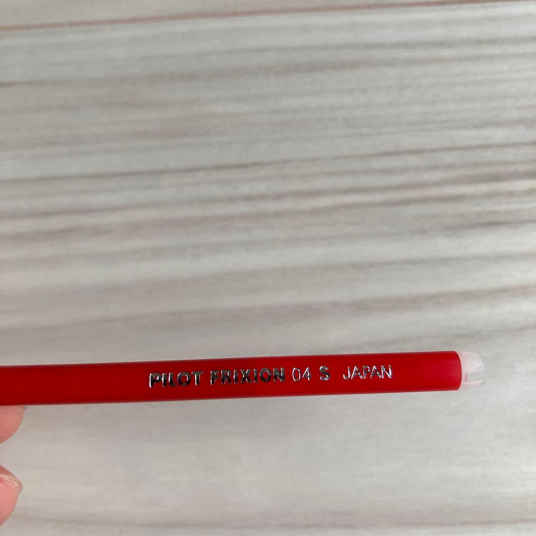 PILOT Frixion Point Knock Biz pen with red 0.4mm refill, used condition showing slight scratches
