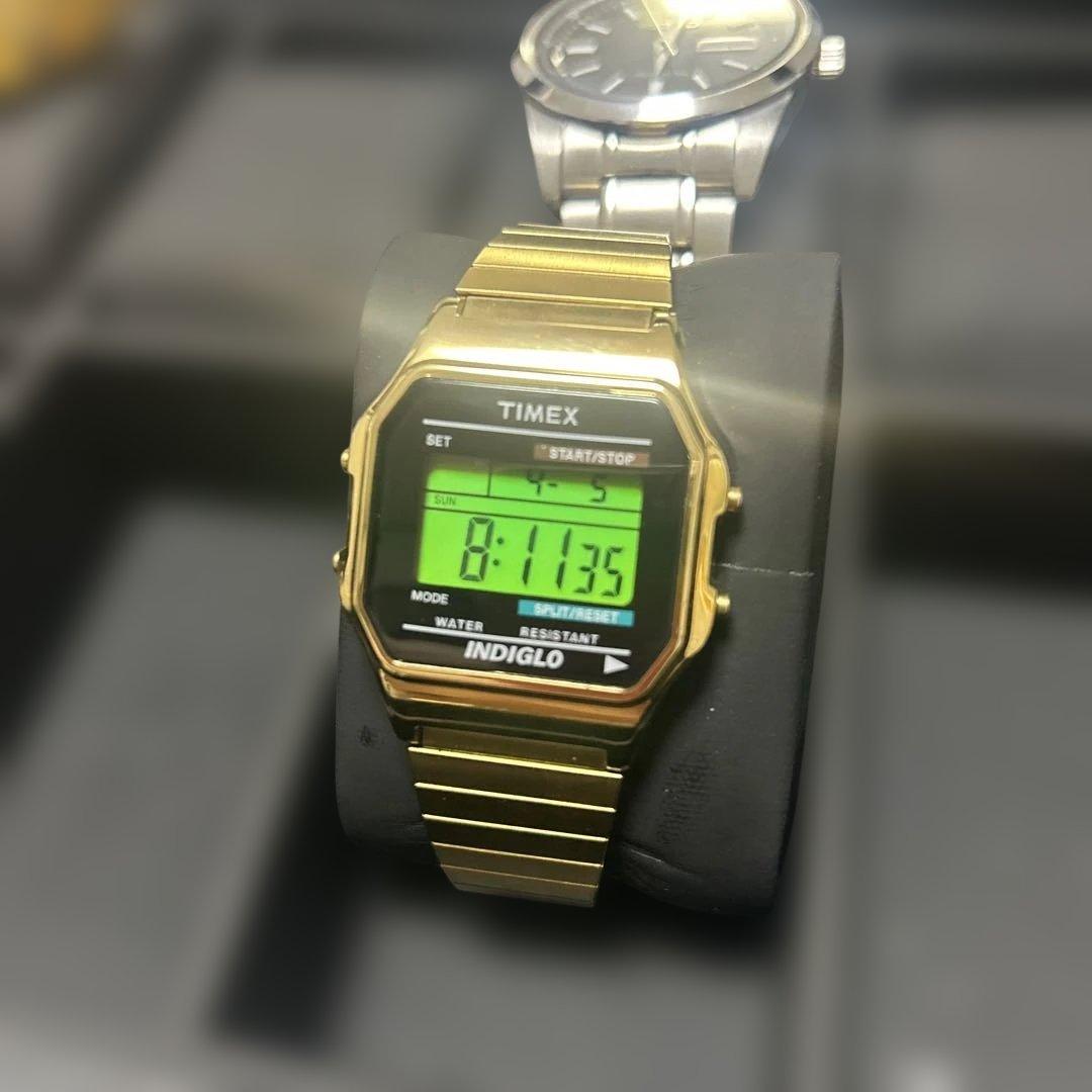 TIMEX INDIGLO Gold Digital Men's Watch — Japanese