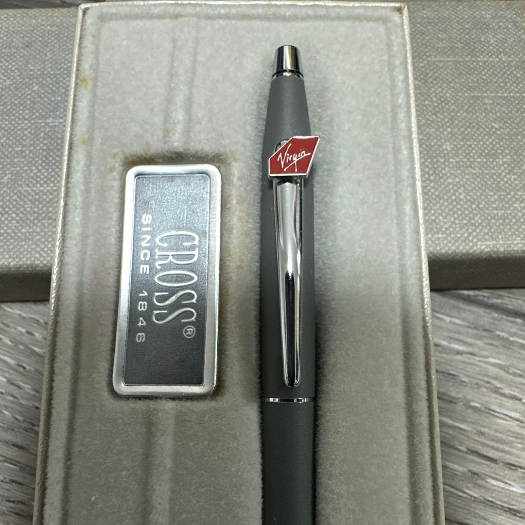 CROSS Virginia model gray ballpoint pen with sleek metallic finish and comfortable grip