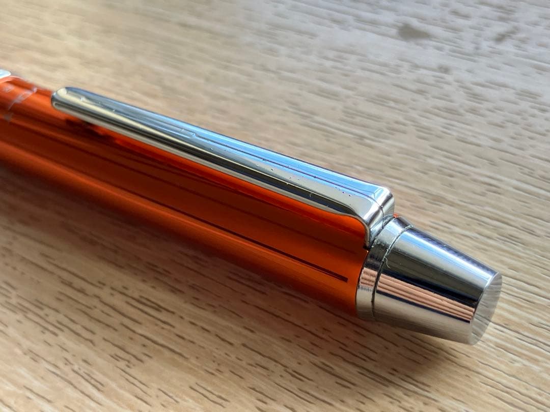Evolt 2+1 Stripe Orange Pilot pen with black and red ballpoint and mechanical pencil in aluminum body